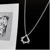 Fashion Pendant Necklace Stylish Silver Plated Geometric Triangles Pendants Necklace for Men and Girls